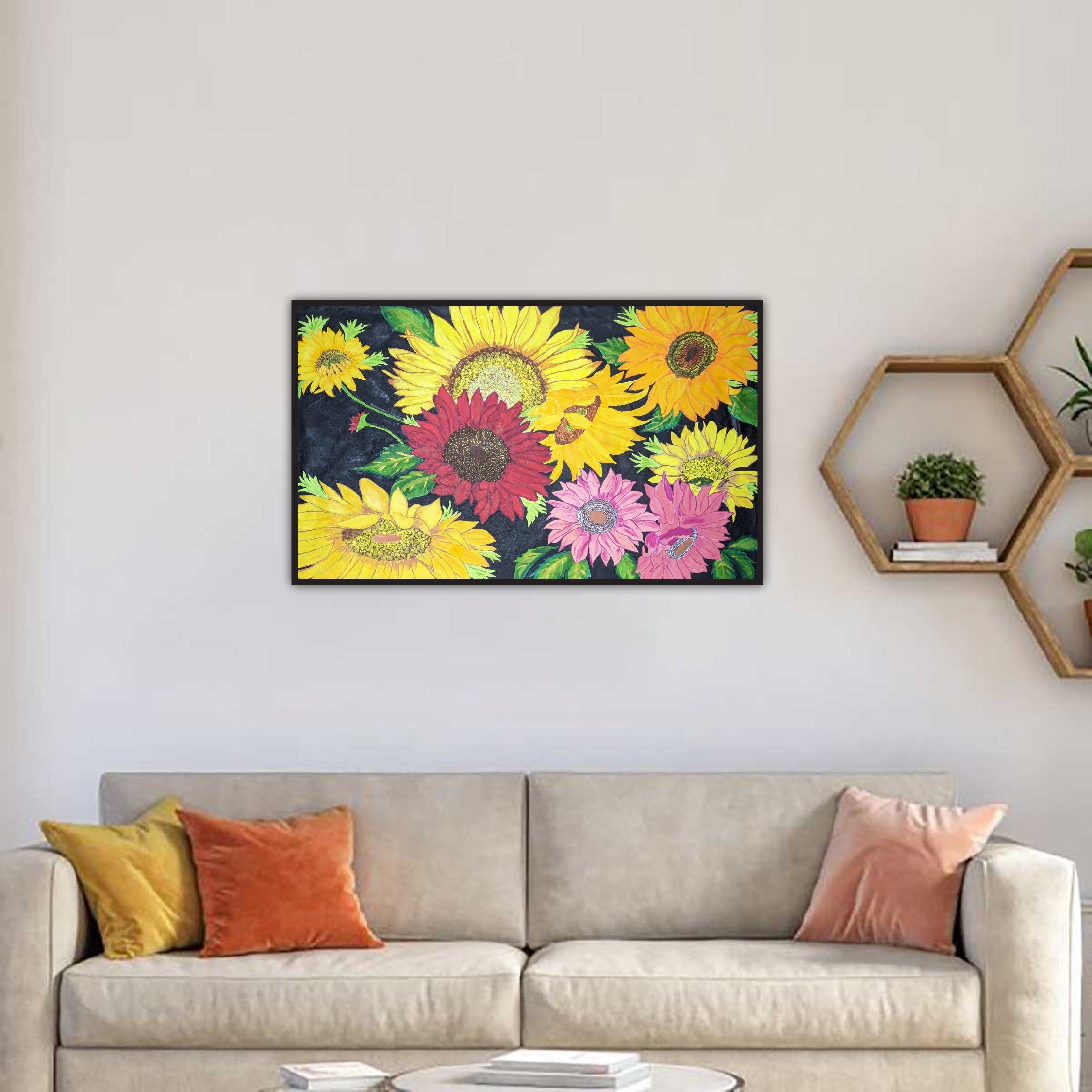 Vibrant Sunflower Bouquet Painting