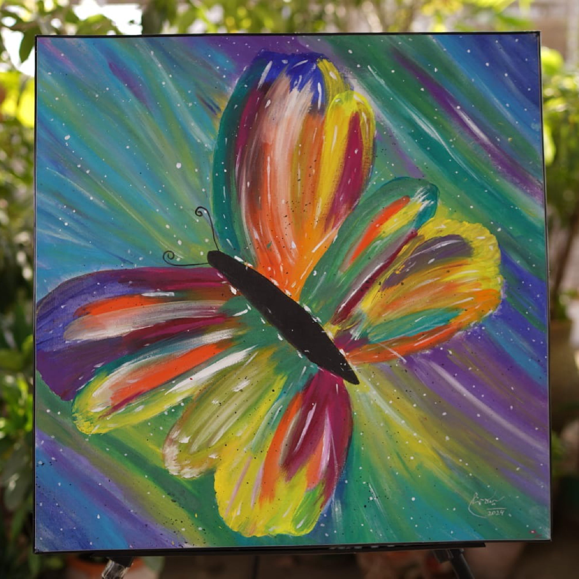 Colorful Abstract Butterfly Painting