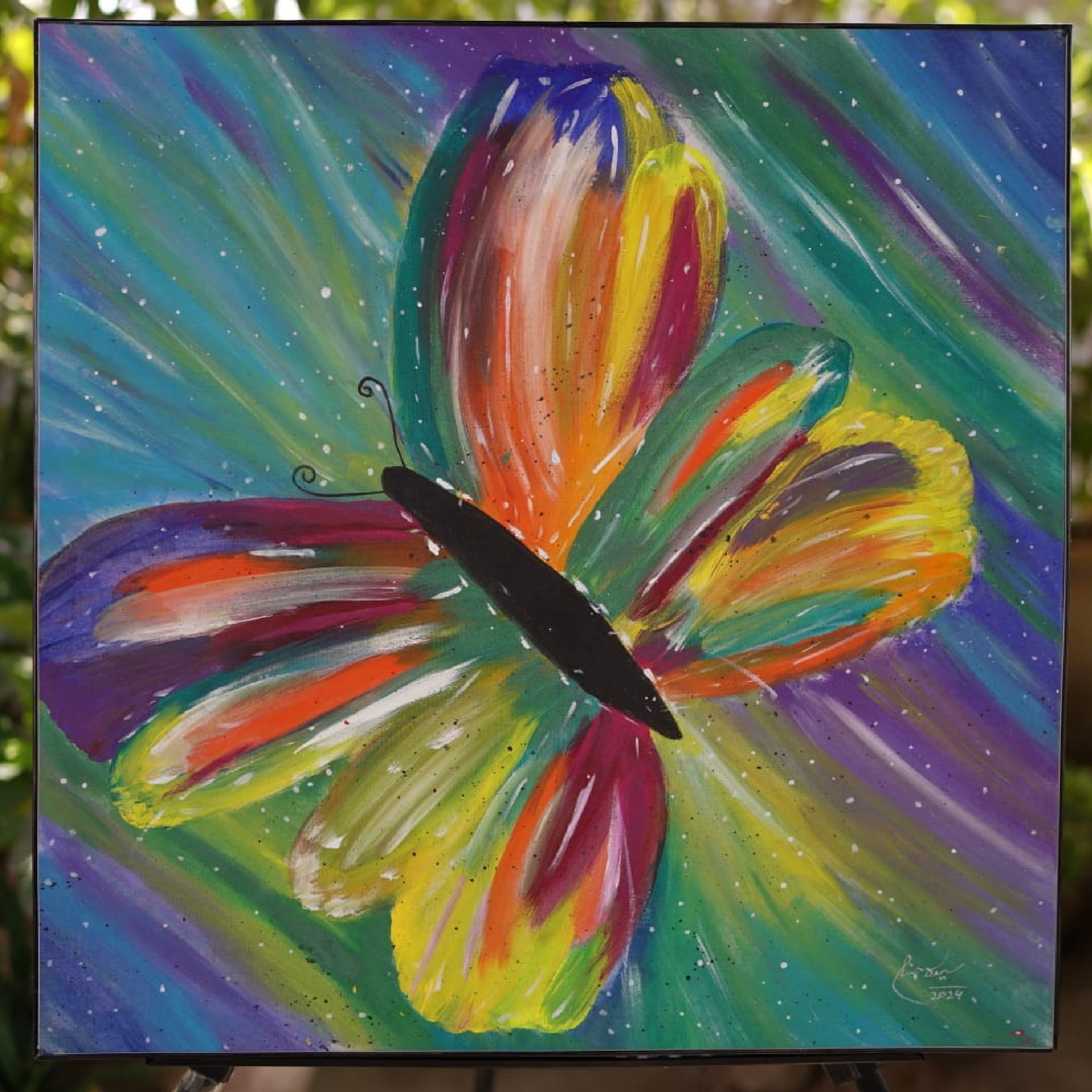 Colorful Abstract Butterfly Painting