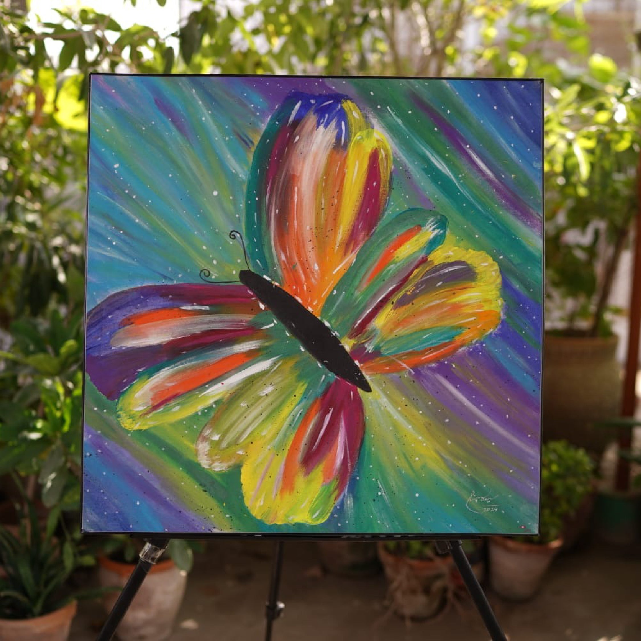 Colorful Abstract Butterfly Painting