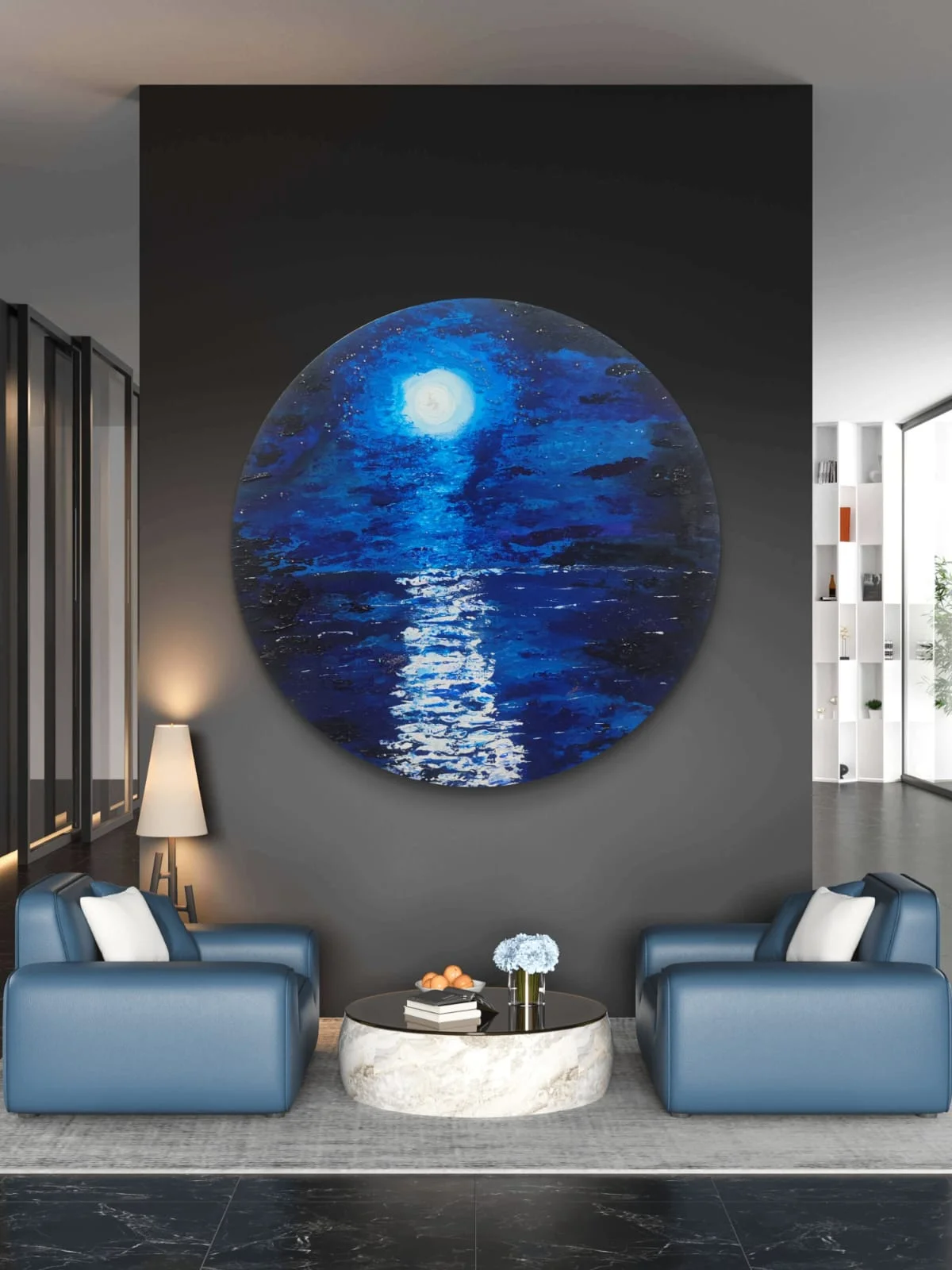 Blue-Night-Reflection-Painting