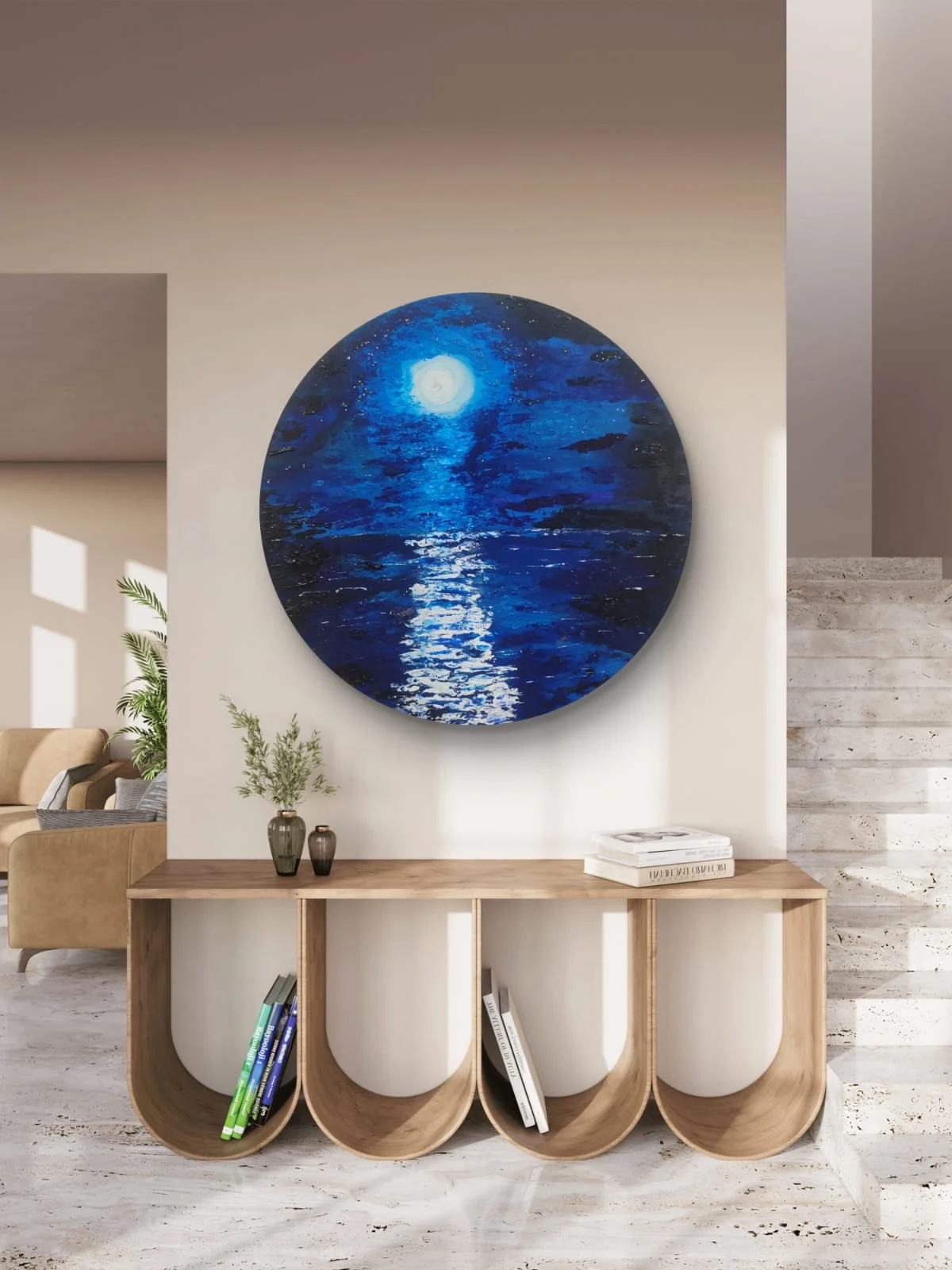 Moon-and-Stars-Round-Painting